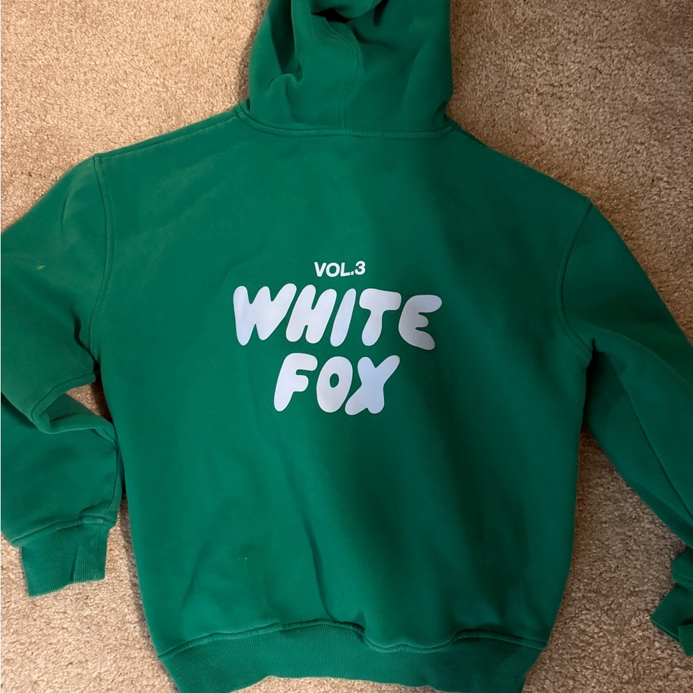 White Fox Boutique Green Hoodie with White Logo